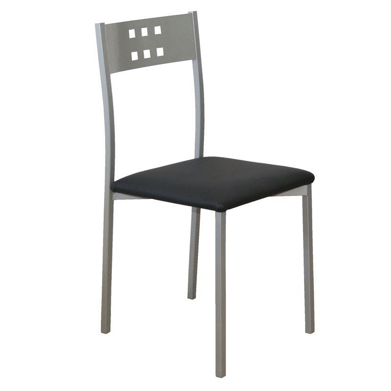 Silla De Cocina Costa Negro Con Polipiel Y Metal