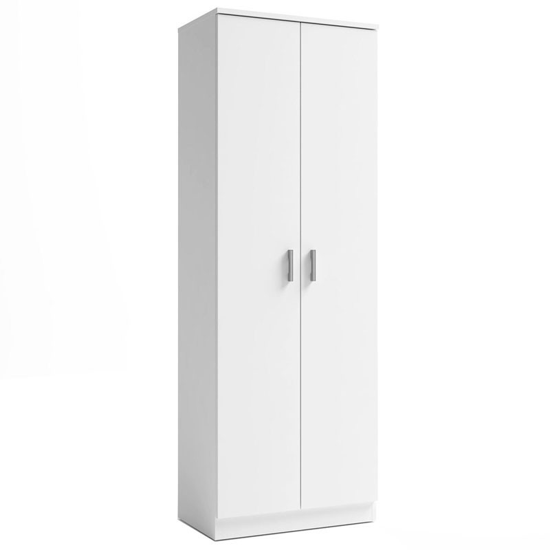 Mueble Zapatero Recibidor Armario Auxiliar Blanco 2 Puertas 6 Estantes 60 cm