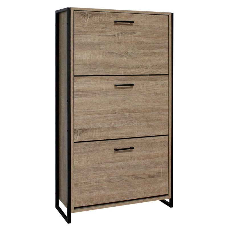 Mueble Zapatero Recibidor 3 Trampones Sforza Industrial 63 cm