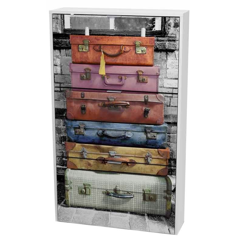 Mueble Zapatero Recibidor Juvenil 3 Puertas Suitcase Moderno 60 cm