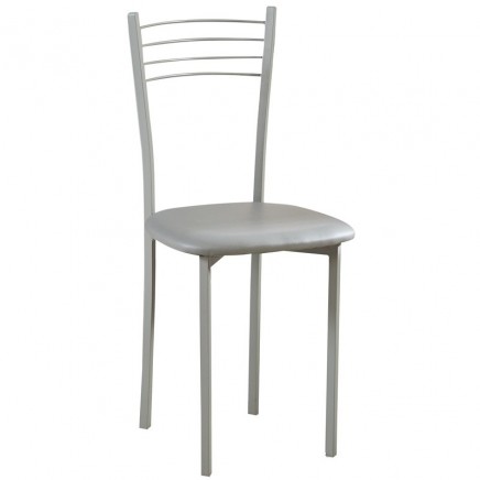 Silla De Cocina Color Gris De Metal Y Poliuretano