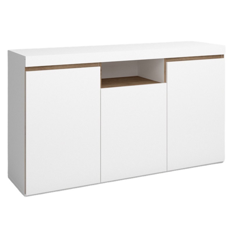Aparador Elis 3 puertas 1 hueco blanco naturale 140 cm