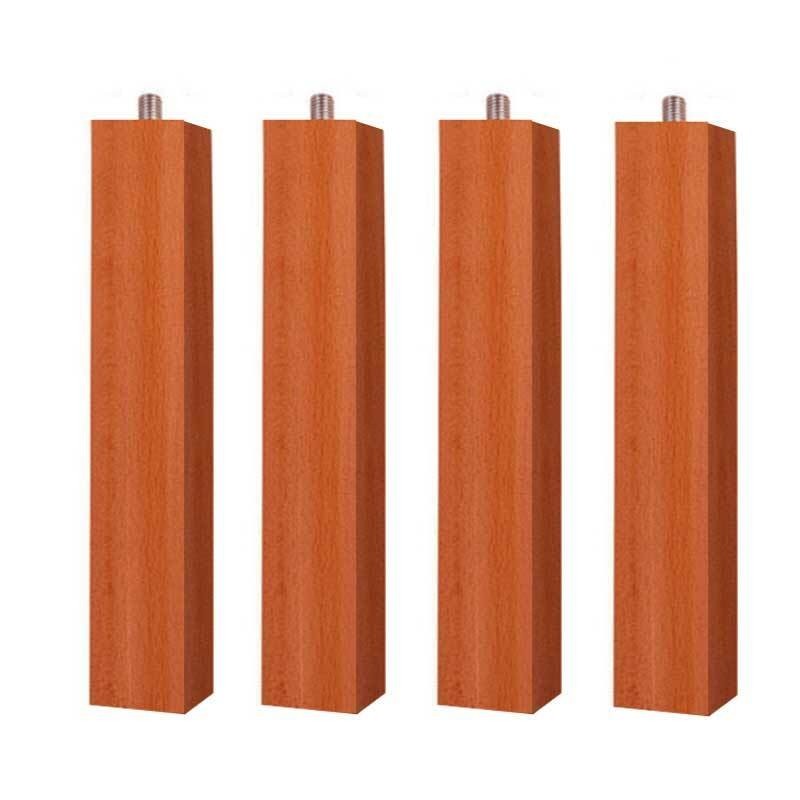 Juego de Patas para Somier Cuadradas 25 cm Cerezo (Pack 4)