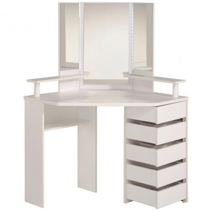 Tocador de Dormitorio con Espejo y LED California Blanco 142X114X61 cm