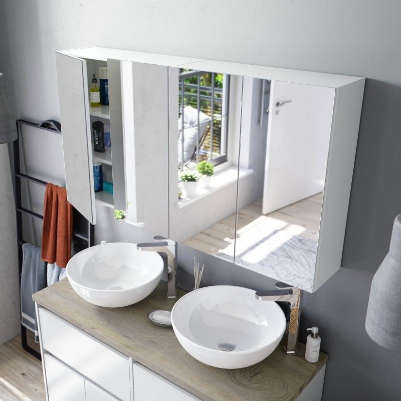 Mueble Auxiliar de Baño Pack Armario Espejo 120x65 cm
