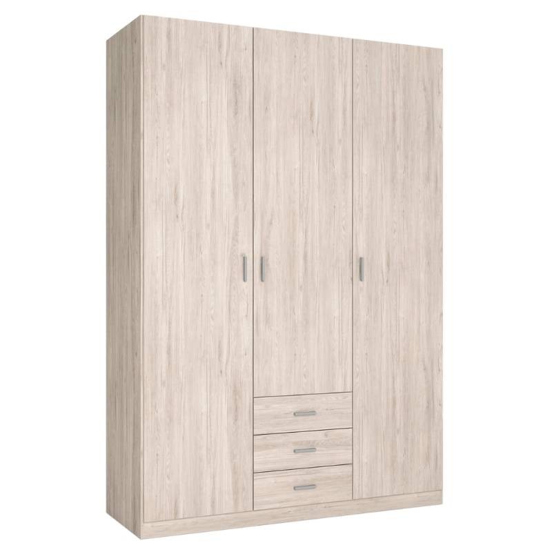 Armario Grande Roma 3 Puertas 3 Cajones Color Sahara 149x216 cm