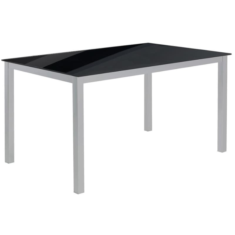 Mesa Cadell Cristal Color Negro Con Estructura De Metal 140x90 cm