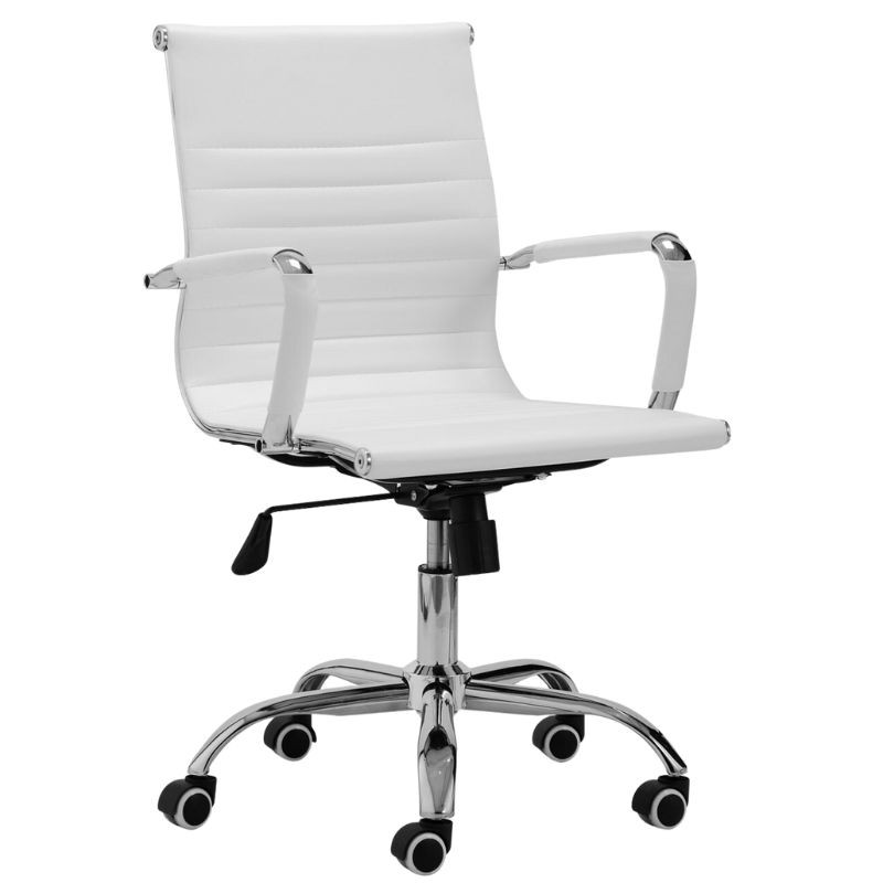 Silla oficina altura regulable blanca