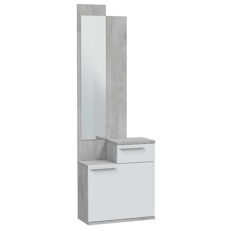 Mueble Recibidor Karen Con Zapatero Blanco Artik Y Cemento_3