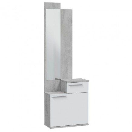 Mueble Recibidor Karen Con Zapatero Blanco Artik Y Cemento_3