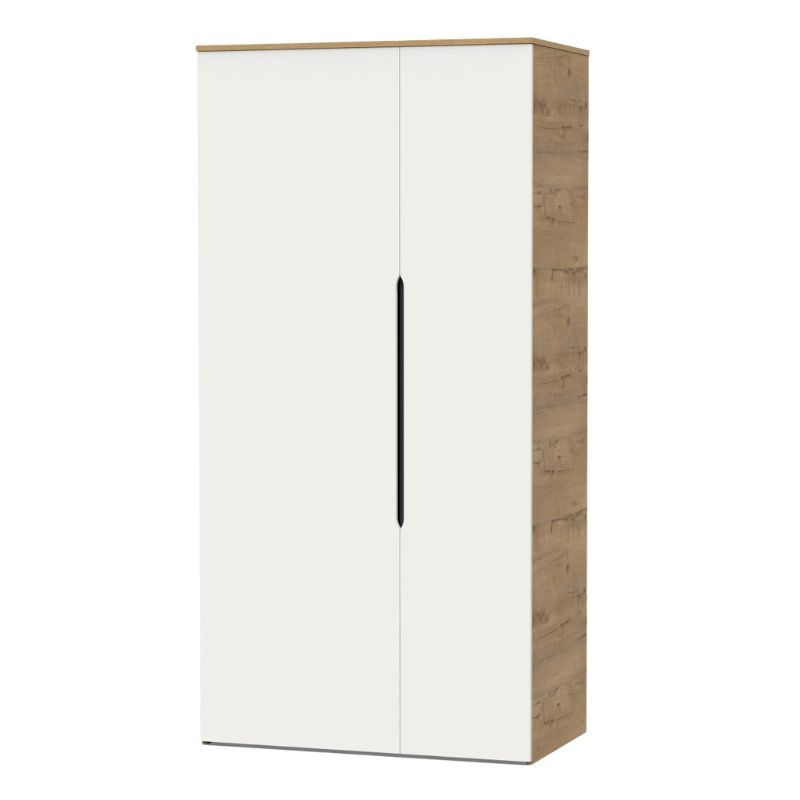 Armario Bruselas 2 Puertas Blanco y Roble Gold