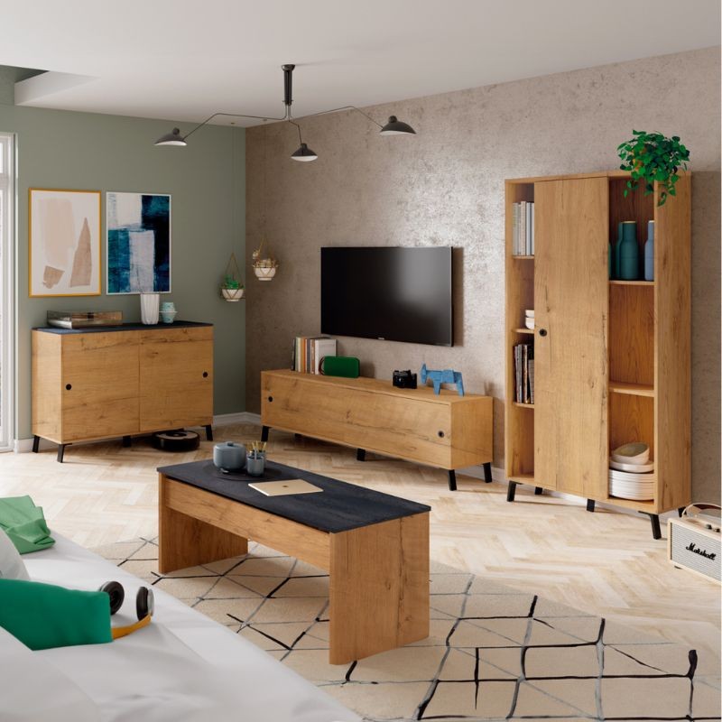 Muebles salón Kamet roble gold_Portada
