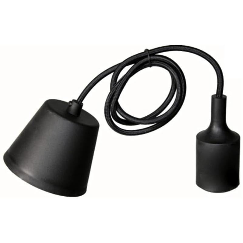 Pendel Cordon de Tela Negra y Silicona_ 1 unidad