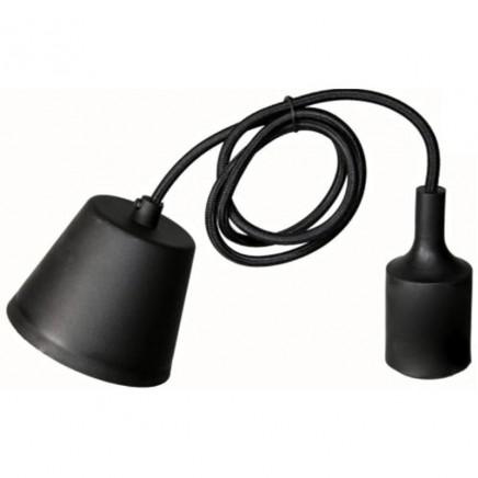 Pendel Cordon de Tela Negra y Silicona_ 1 unidad