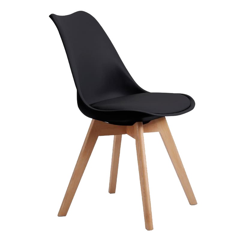 Silla Nordica Color Negro Bistro Para Salón Comedor