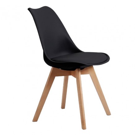 Silla Nordica Color Negro Bistro Para Salón Comedor