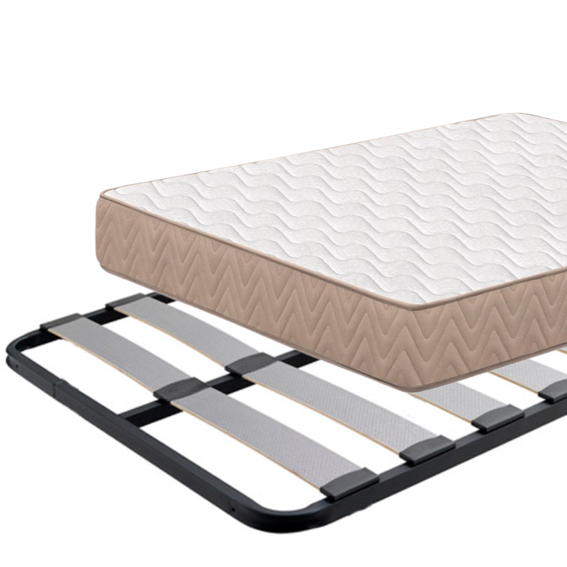 Cama Completa 160 cm Platino Low Cost (Pack colchón + somier)_portada
