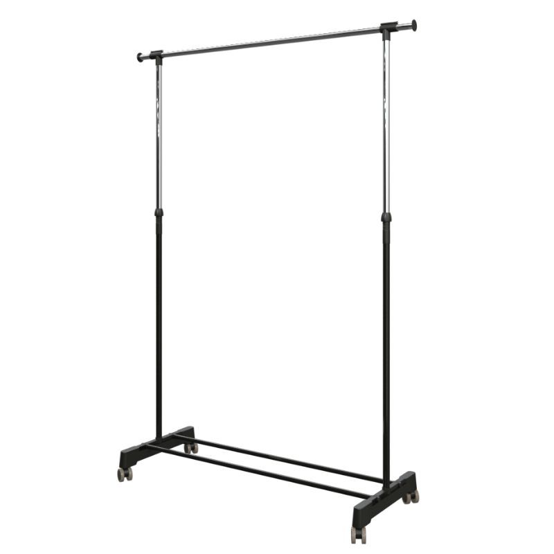 Perchero De Ropa Burro Icare Con Ruedas Elevable Negro y Gris Portada