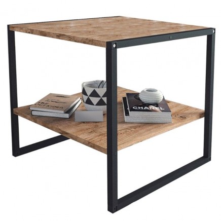 Mesa de Centro Fija Rus para Salón Roble y Negro_Portada