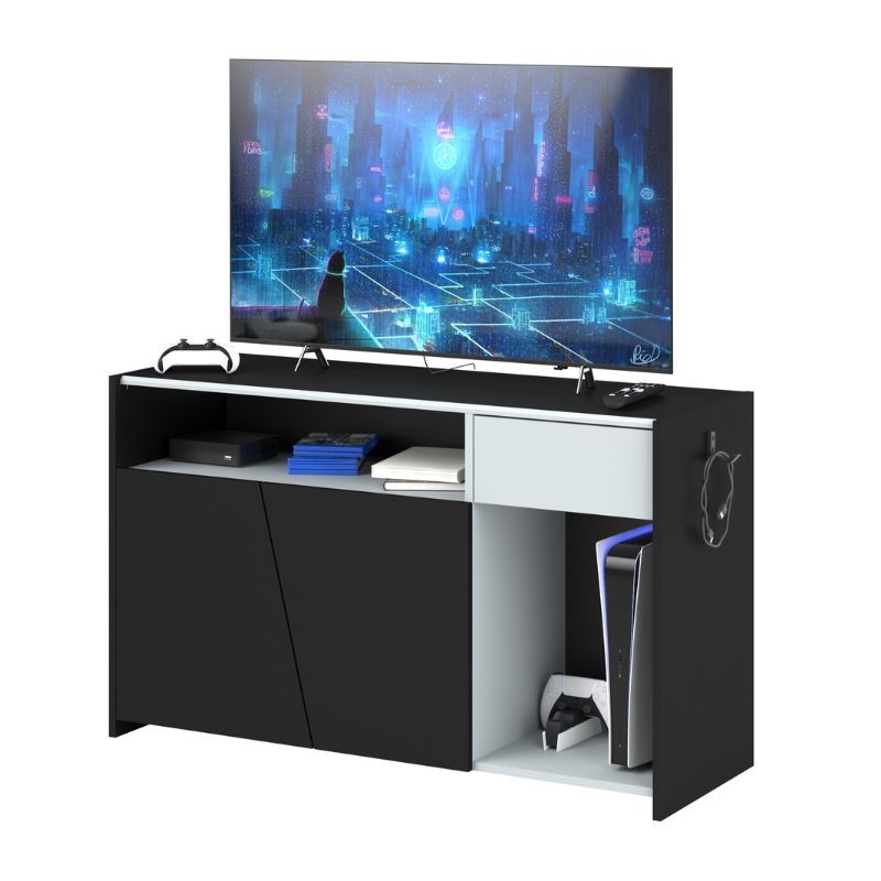 Mueble TV TexGen Color Negro 113x67x40 Cm_Portada Mueble TV TexGen Color Negro 113x67x40 Cm_Portada