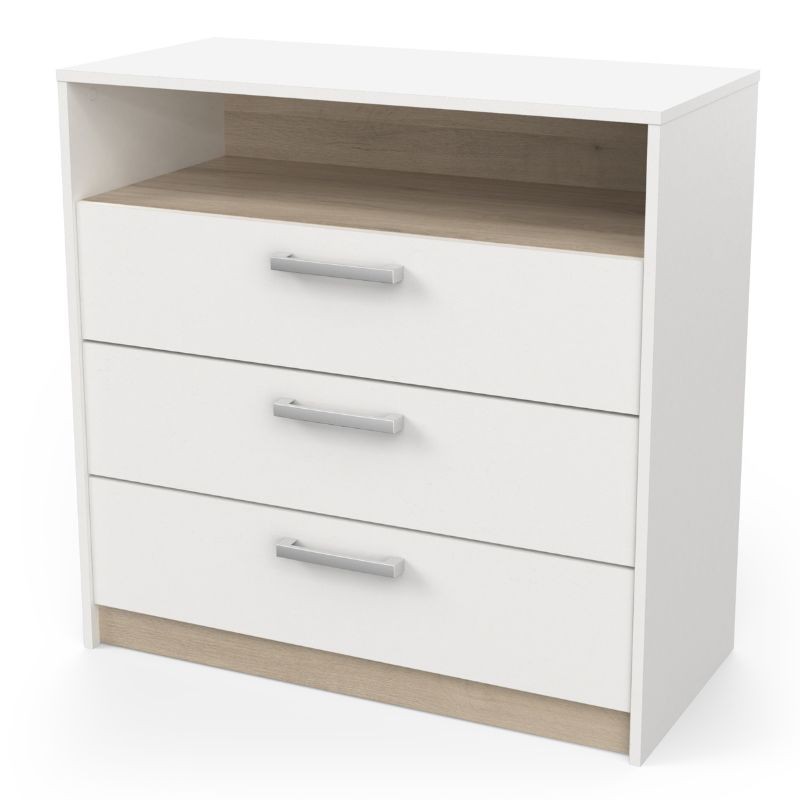 Cómoda De 3 Cajones Watson Color Blanco y Roble Kronberg 83x81 Cm_Portada Cómoda De 3 Cajones Watson Color Blanco y Roble Kronberg 83x81 Cm_Portada