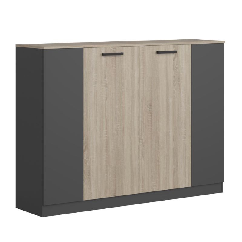Aparador Nibis Roble Sonoma y Gris Antracita Colección Nibis 160 cm