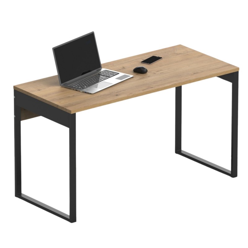 Mesa escritorio Nexus Roble Gold y negro 76x136x60 cm_portada