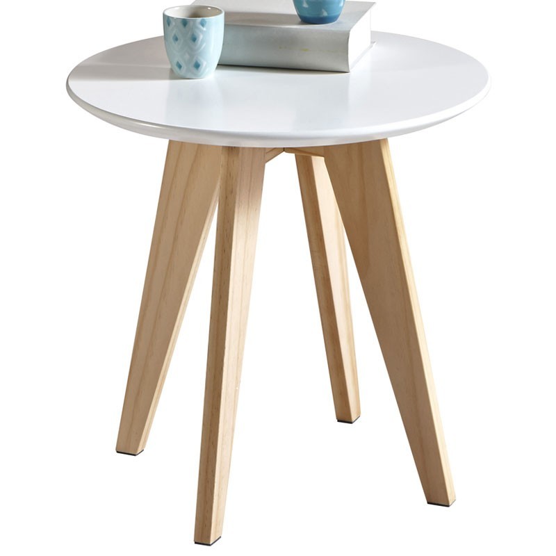 Mesa De Centro Salón Auxiliar Color Blanco 40x40 cm