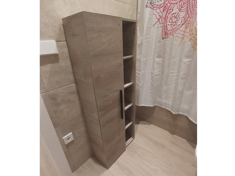 Foto de cliente de Mueble de Baño Pack Roble Alaska con Columna (Incluye Lavabo y Espejo)