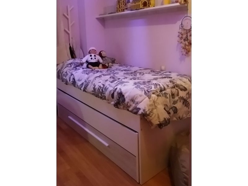 Foto de cliente de Cama Nido con Cajones Elliot 190x90 cm + Estantería Blanco