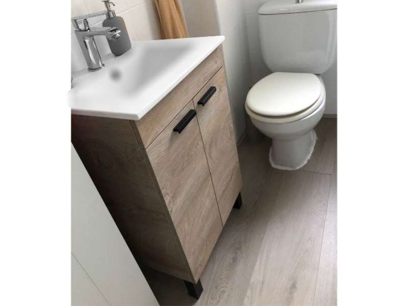 Foto de cliente de Mueble de Baño con Patas y Armario Roble Alaska 50 cm (Lavabo Opcional)