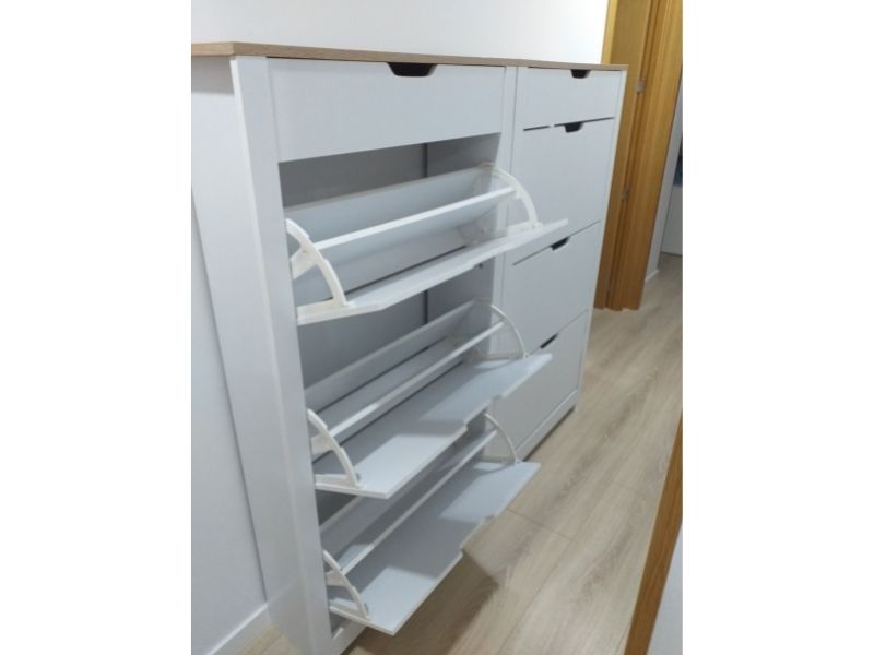 Foto de cliente de Mueble Zapatero Recibidor Alto Tivoli Pasillo Blanco Mate 78 cm
