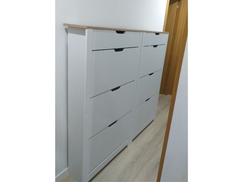 Foto de cliente de Mueble Zapatero Recibidor Alto Tivoli Pasillo Blanco Mate 78 cm