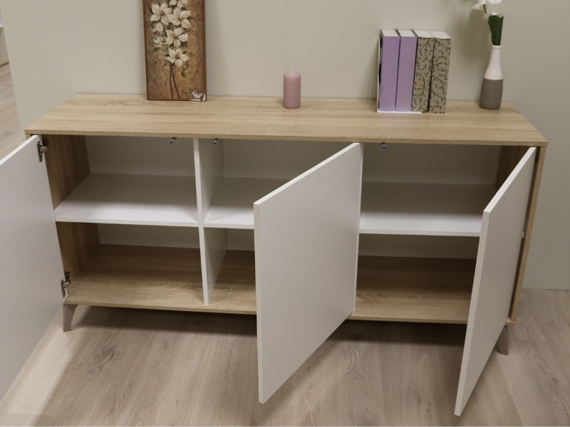 Foto de cliente de Aparador Kikua Plus 3 puertas roble blanco 154 cm