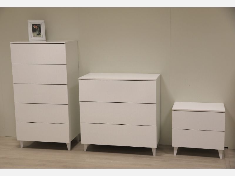 Foto de cliente de Mesita de Noche con 2 Cajones Blanco Brillo 50x49 cm