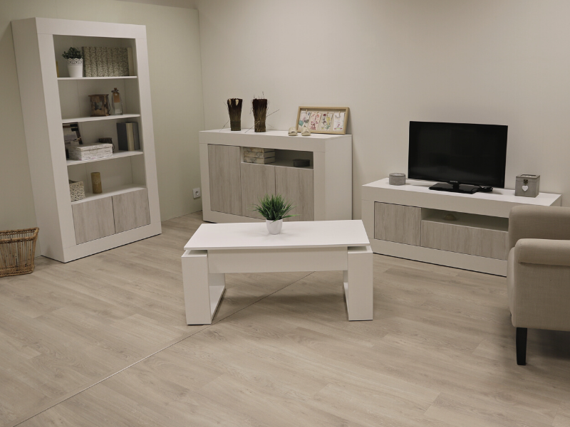 Foto de cliente de Aparador Baltico Salón Comedor Blanco Artik Y Blanco Velho 144 cm
