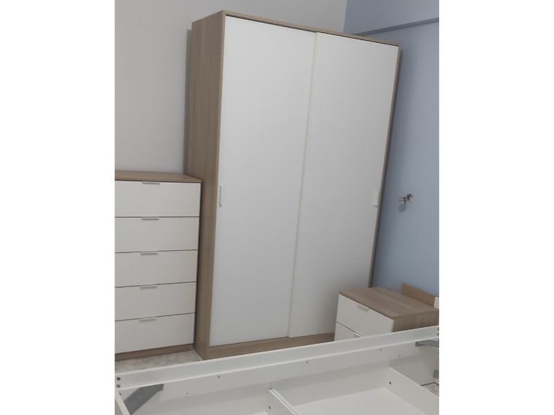 Foto de cliente de Dormitorio Matrimonio Estilo Nórdico Completo Alaya Blanco y Roble 150 cm