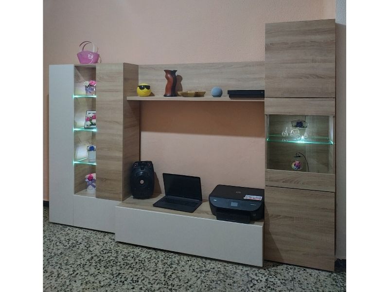 Foto de cliente de Pack muebles salón con LED color canadian y blanco moderno