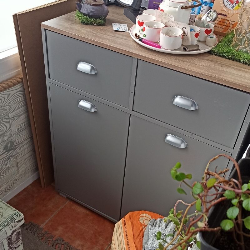 Foto de cliente de Mueble Auxiliar Buffe Bajo 2 Puertas Asfeld Color Gris Grafito 80x90 cm