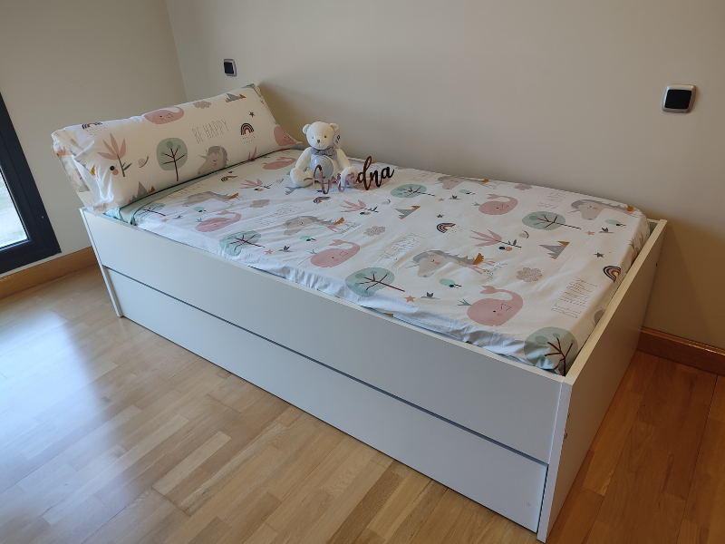 Foto de cliente de Cama Nido Tibet Dormitorio Juvenil Color Blanco Mate 90x190 cm