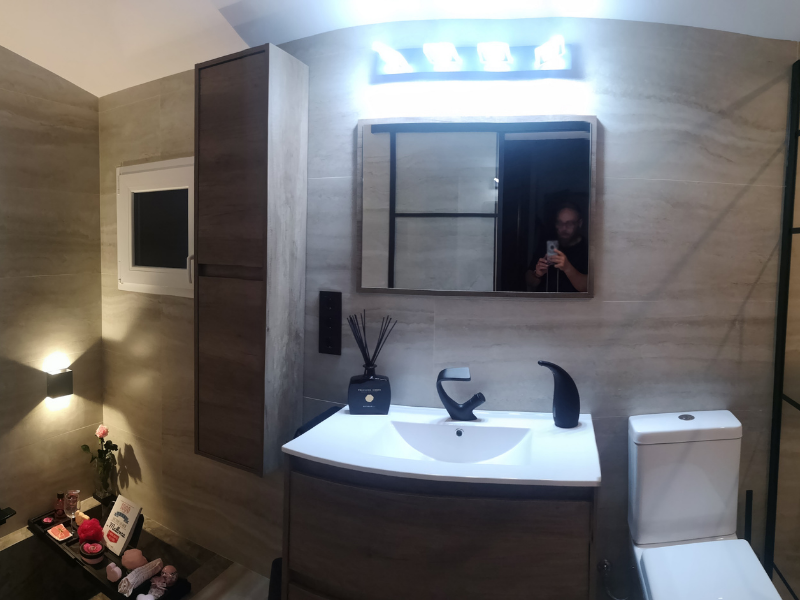 Foto de cliente de Mueble de Baño con Patas y Espejo Zenda 80 cm (Lavamanos Opcional)