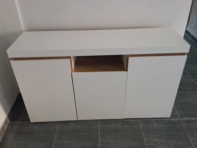 Foto de cliente de Pack Muebles De Salón Elis Estilo Nórdico Color Blanco Mate Y Naturale