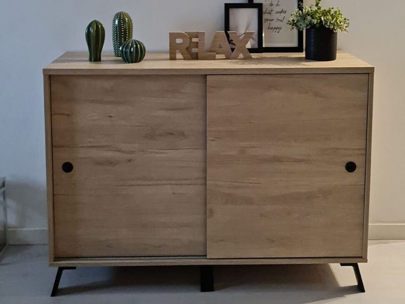 Foto de cliente de Armario aparador Kam color roble 120 cm
