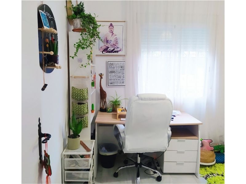 Foto de cliente de Mesa escritorio Estil despacho blanco y canadian 136 cm