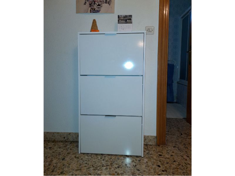 Foto de cliente de Mueble Zapatero Recibidor 3 Trampones Blanco Brillo 60 cm