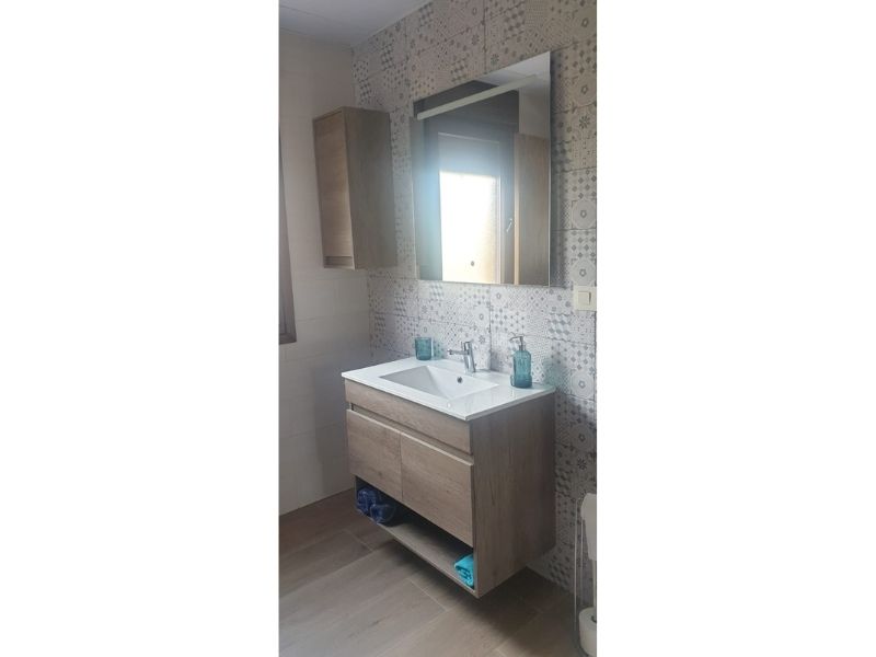 Foto de cliente de Mueble de Baño Pack y Armario Auxiliar Nordik (Incluye Lavabo y Espejo)