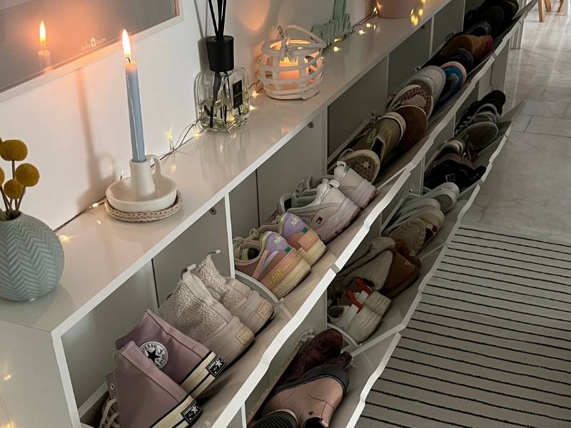 Foto de cliente de Mueble Zapatero Recibidor Pasillo Estrecho Mary Color Blanco Con Patas 97 cm