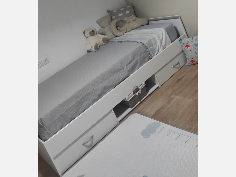 Foto de cliente de Cama Juvenil Village Blanco y Gris 90x200 cm