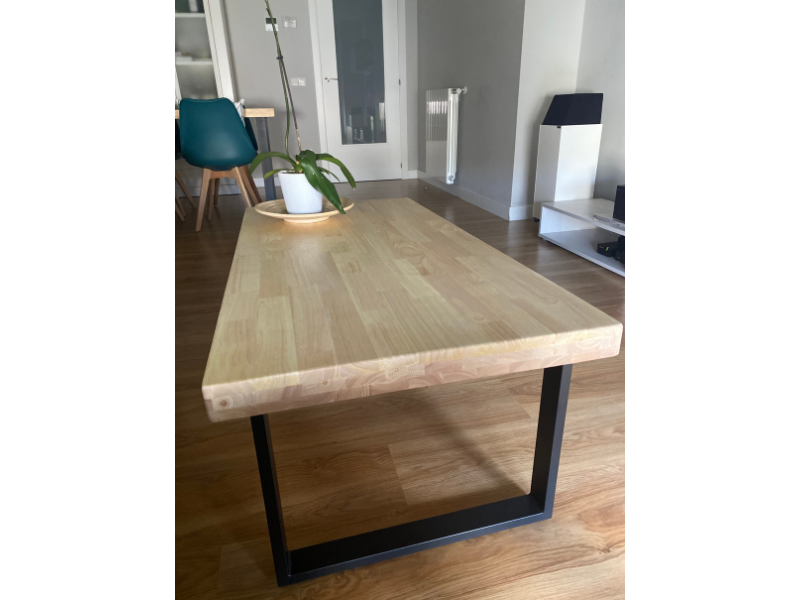 Foto de cliente de Mesa centro Natural madera roble nordish salvaje industrial 120x60 cm