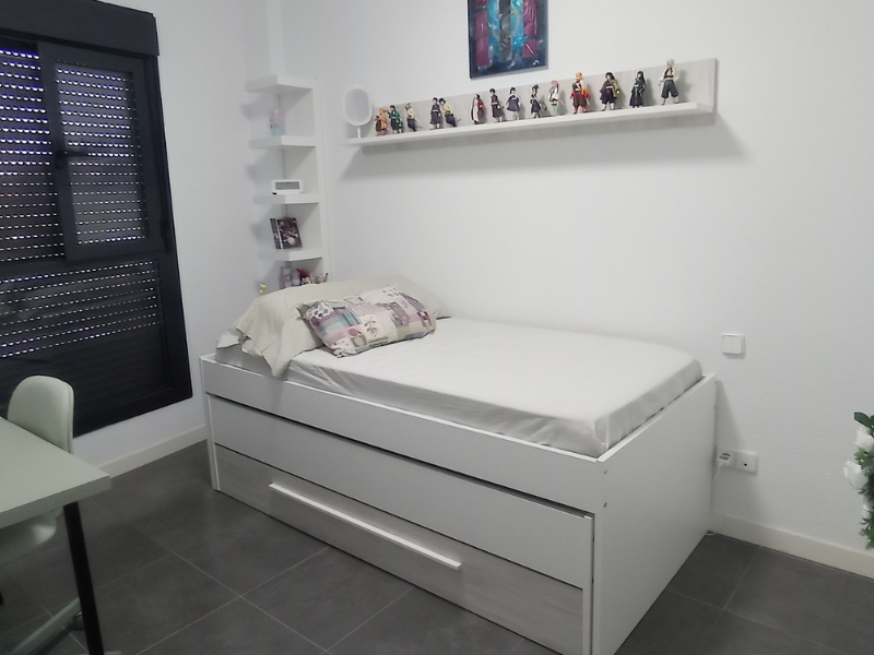 Foto de cliente de Cama Nido con Cajones Elliot 190x90 cm + Estantería Blanco